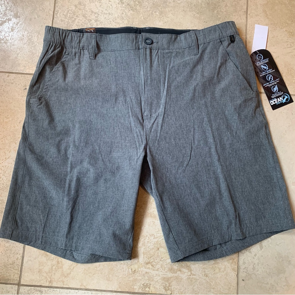 Nwt Men’s U.S. Apparel Grey Water Repellant Light Weight Shorts 36 Flex Fly